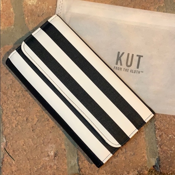 Kut from the Kloth • black + white striped wallet - Picture 1 of 3